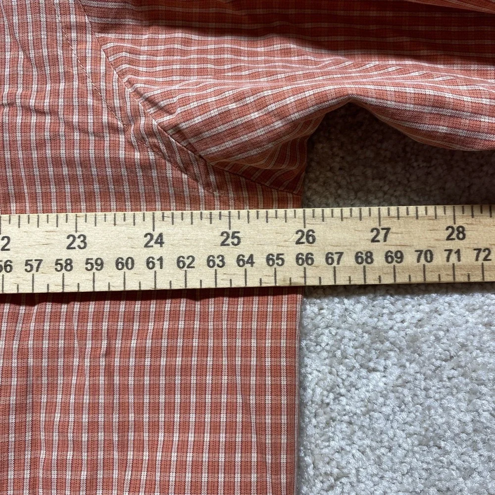 LL Bean‎ Shirt Mens XL Tall Orange Plaid Button Down Pocket Casual Outdoors